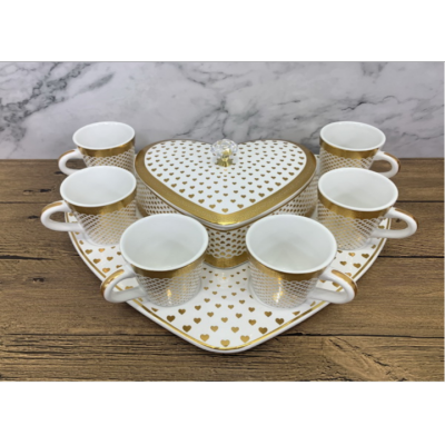 Cross-Border Foreign Trade Ceramic Tableware Ceramic Cup Dish Practical Business Meeting Sale Gift Creative Coffee Set Gilding