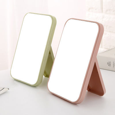 Factory Creative Style Highly Clear Mirror Makeup Mirror Simple Desktop Vanity Mirror Portable Folding Square Single