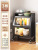 Kitchen Shelf Floor Flip Multi-Layer Locker Microwave Oven Pot Oven Wall Storage Shelf with Cabinet Door