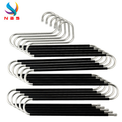 Rack Non-Slip Multi-Layer Household Multi-Functional 5-Layer S Pants Rack Stainless Steel Folding Clothes Storage Rack