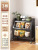 Kitchen Shelf Floor Flip Multi-Layer Locker Microwave Oven Pot Oven Wall Storage Shelf with Cabinet Door