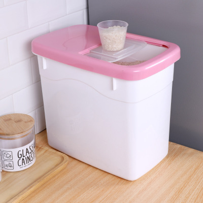 Rice Bucket Sealed Rice Storage Box Home Large Capacity with Lid Thickened Rice Bucket with Measuring Cup Wholesale