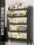 Kitchen Shelf Floor Flip Multi-Layer Locker Microwave Oven Pot Oven Wall Storage Shelf with Cabinet Door