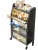 Kitchen Shelf Floor Flip Multi-Layer Locker Microwave Oven Pot Oven Wall Storage Shelf with Cabinet Door