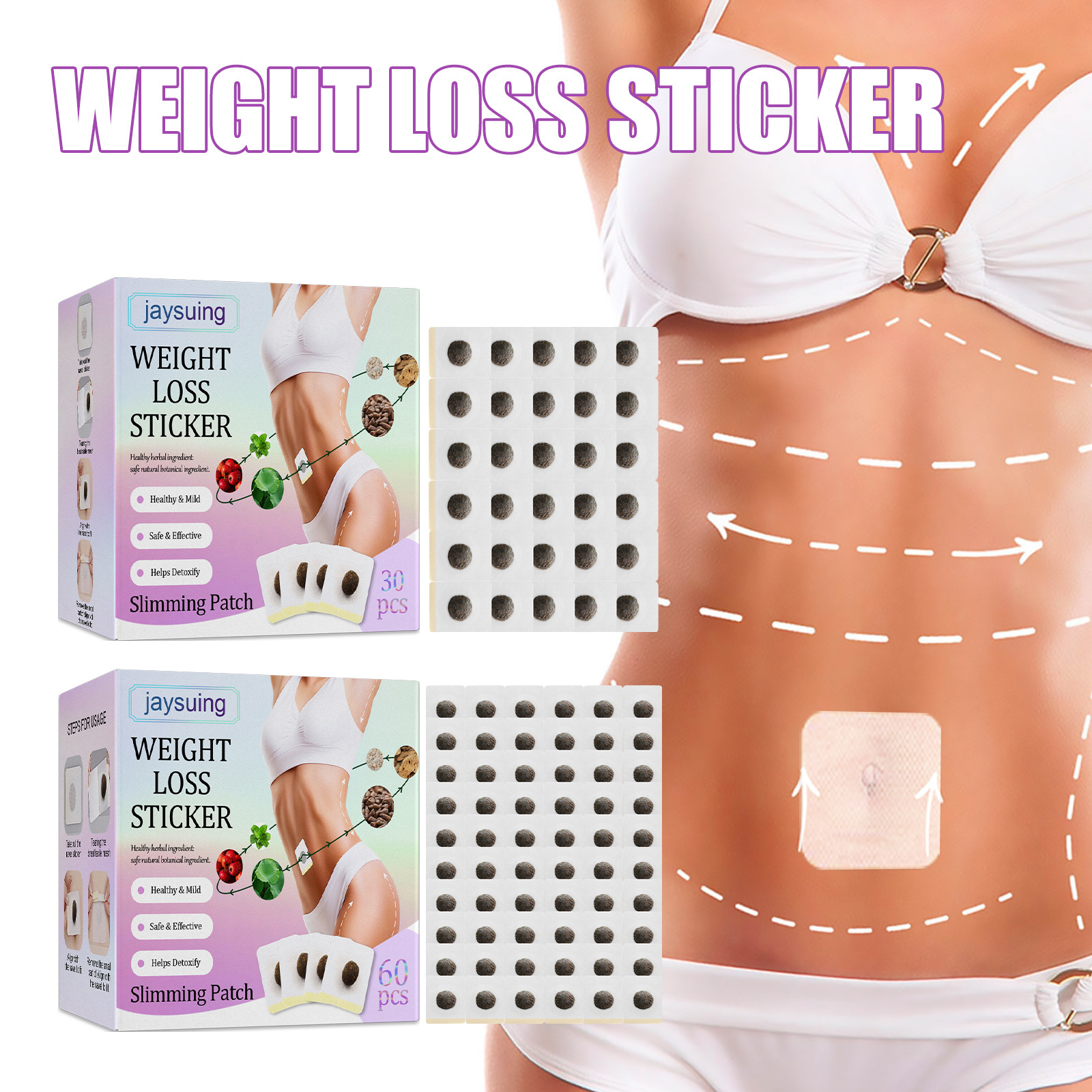 jaysuing slimming navel patch show body shaping lazy stickers