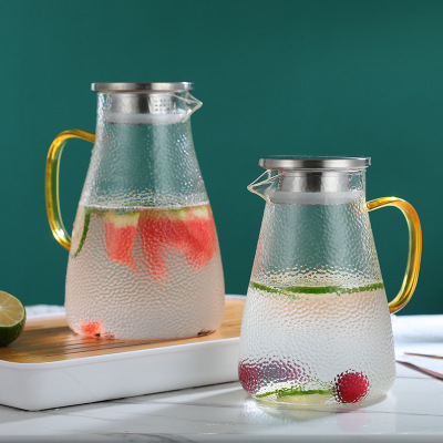 Large Capacity Glass Cold Water Bottle Juice Drink Pot Household Creative Borosilicate Glass Kettle Boiling Water Cold Water Jug