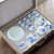 Mid-Autumn Festival Tea Set Lidded Bowl Full Set of Blue and White White Porcelain Kung Fu Tea Set Gift Set Household Tea Cup Six Gentlemen Wholesale