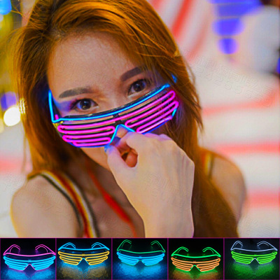 Led Goggles Voice-Controlled Two-Color Light Blinds El Cold Light Scene Layout Atmosphere Props Disco Jumping Equipment