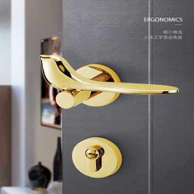 Foreign Trade Creative Bird Door Handle Simple Bedroom Bathroom Door Lock Modern Mute Lock Split Handle Lock