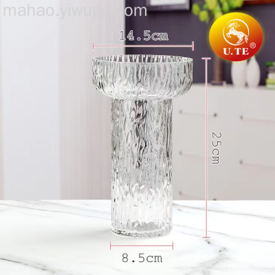 Transparent Glass Vase Living Room Flower Arrangement Decorations Table Decoration