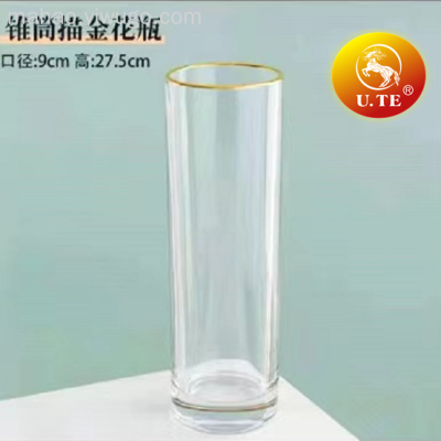 Gold-Painted Glass Vase