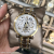 European and American Fashion Alloy Strap Hollow Imitation Mechanical Watch Calendar Men's Watch Cool Calendar Quartz