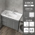 Ceramic Wash Wardrobe Balcony Laundry Tub Hand Washing Washbasin Solid Wood Bathroom Cabinet Floor Type Assembled Cabinet with Rub