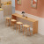 Solid Wood Bar Table and Chair Combination Home Living Room Wood Bar Milk Tea Dessert Shop Leisure High Leg Table and Chair