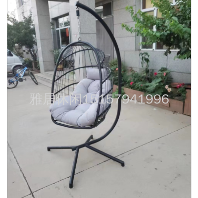 Yaju Hanging Basket European-Style Single Rattan Swing Folding Hammock Indoor Leisure Single Cradle Outdoor 