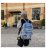 Wholesale Canvas Contrast Color Backpack Female Student Junior's Schoolbag High School Student Backpack Large Capacity Four-Piece Set