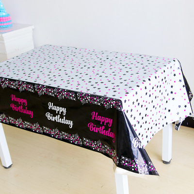 Amazon Disposable Aluminum Film Tablecloth New Birthday Party Decoration Supplies Printed Tablecloth CPP Waterproof Tablecloth