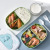 Partitioned and Portable Lunch Box Microwave Oven Heating Pp Lunch Box Student Adult Oval Cute Cartoon Plastic Lunch Box