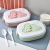 Partitioned and Portable Lunch Box Microwave Oven Heating Pp Lunch Box Student Adult Oval Cute Cartoon Plastic Lunch Box