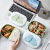 Partitioned and Portable Lunch Box Microwave Oven Heating Pp Lunch Box Student Adult Oval Cute Cartoon Plastic Lunch Box