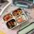 304 Stainless Steel Lunch Box 4 Grid Divided Plate Hand-Held Bento Box Microwave Oven Heating Student Portable Lunch Box Tableware