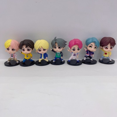 New Sitting Bullet-Proof Youth League Hand Office Q Version Korean Celebrity Related Goods Model Decoration Gashapon Machine Doll Toy