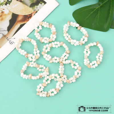 Irregular Irregular Shell Pearl Handmade High Elastic Conch Beaded Bohemian Ocean Style Bracelet for Women Wholesale