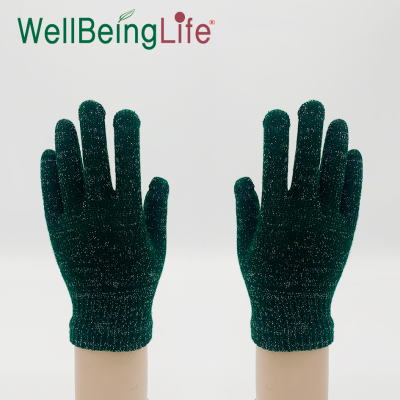 Winter Warm Bright Silver Knitted Gloves Adult Monochrome Gloves