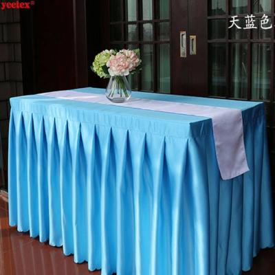 Customized Hotel Tablecloth Table Skirt Meeting Wedding Sign-in Table Buffet Thickened Satin Table Skirt Table Skirt Tablecloth Tablecloth Tablecloth