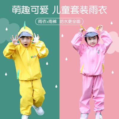 Children's Split Raincoat Boys and Girls Full Body Rainproof Poncho Girls' Waterproof Rain Boots Rain Pants Suit Raincoat