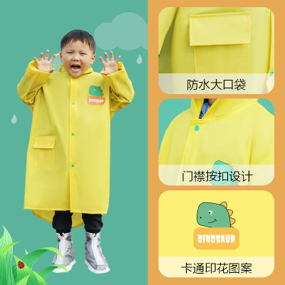 Children's Raincoat Boys Girls Primary School Students 2022 Poncho Suit Waterproof Whole Body Kindergarten Baby Dinosaur Bear