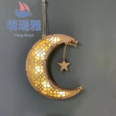 Muslim Series Ramadan Jiqing Wooden Pendant Furnishings Ornaments Ranadan Crafts Eid
