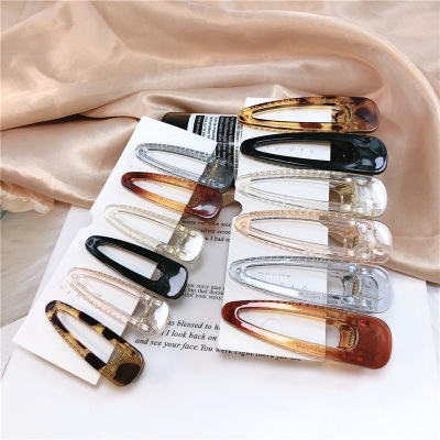 Internet Celebrity Ins Korean Style Simple Hair Accessories Transparent Big Small Hair Clip Girl Bang Side Clip Head Clip Duckbilled Headdress