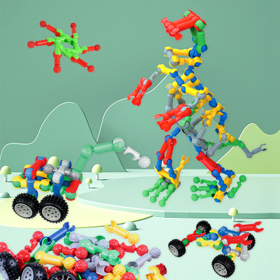 Direct Sales DIY Plastic Assembling Building Blocks Desktop Educational Toys Kindergarten Intelligence Building Blocks