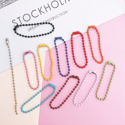 New DIY Keychain Accessories Paint Color Small Chain 2.4mm Bead Necklace Tag Handmade Lanyard Material