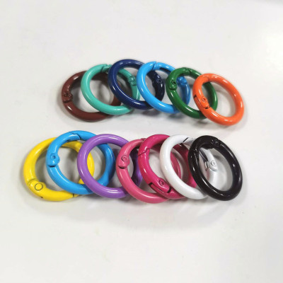 DIY Ornament Accessories 17mm Baking Paint for Metal Color Circlip Spring Fastener Key Ring round Broken Ring Hanging Ring