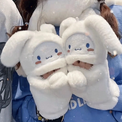 INS Cute Cinnamoroll Babycinnamoroll Xiaohongshu Same Style Winter Gloves Girls Cartoon Korean Girl Heart Flip Warm Plush