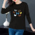 [100 Cotton] Spring and Summer Cotton T-shirt Pullover Crew Neck Split T-shirt Loose Long Sleeve Printed Bottoming Shirt Women
