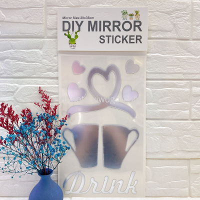 DIY Mirror Acrylic Stickers Kitchen Mirror Decorative Sticker Self-Adhesive Mirror Wall Stickers