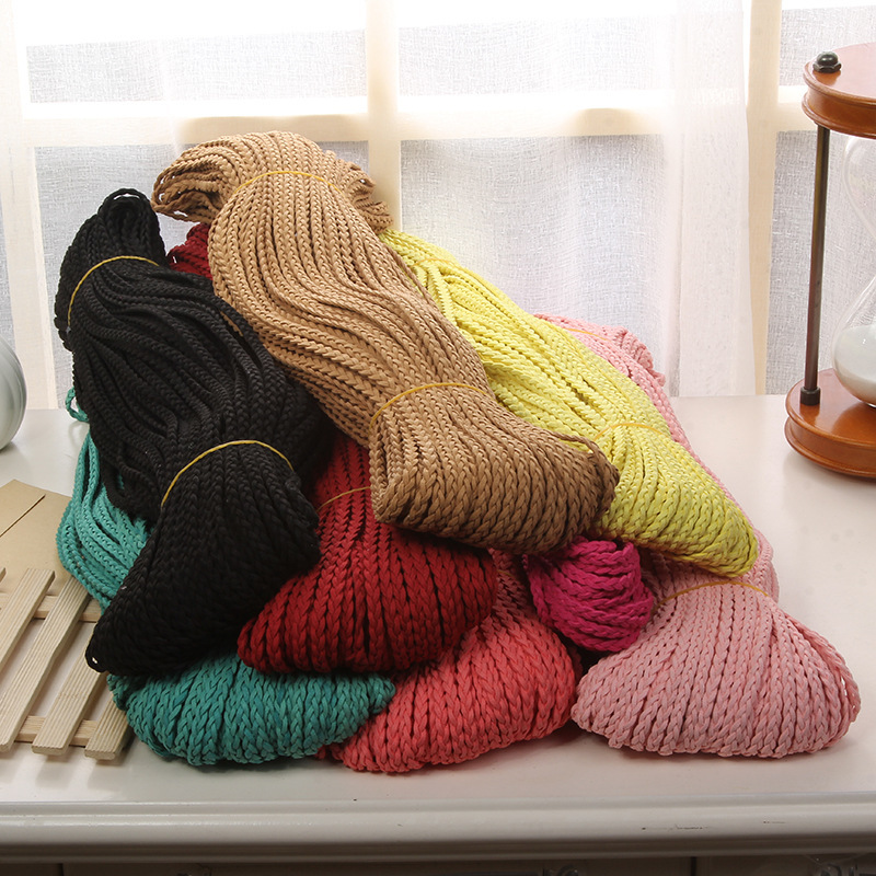 100M 6mm韩国绒麂皮绒三股辫 DIY手工项链仿皮绳 手工饰品配件