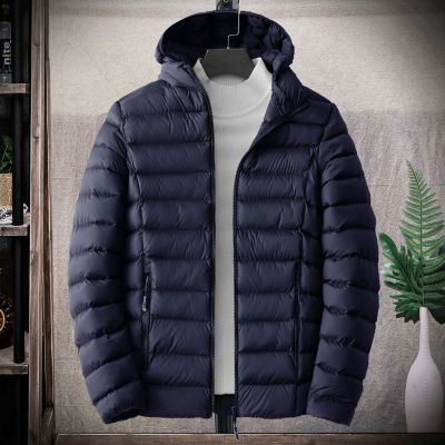 Winter Men's Hooded Casual Cotton-Padded Coat Warm down Racket Cotton-Padded Coat Cross-Border Large Size Detachable Hat Coat