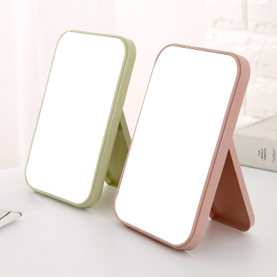 SOURCE Factory Creative Style Highly Clear Mirror Makeup Mirror Simple Desktop Vanity Mirror Portable Folding Square Single