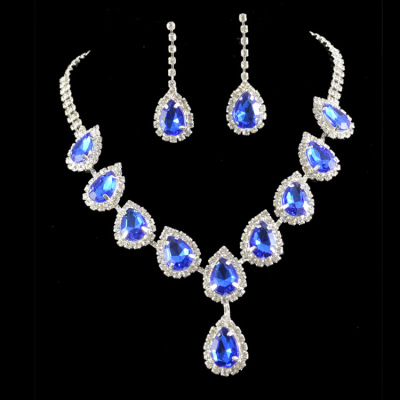 Bridal Ornament Set Color Rhinestone Necklace Mixed Batch Ornament Earrings Jewelry Ornament Pieces