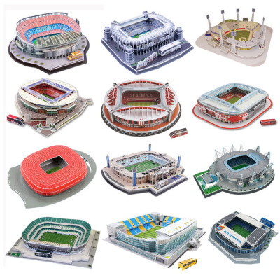 Cross-Border 3D 3D Puzzle Model Football Field Football Building Stadium Children's DIY Insert and Assemble Toys