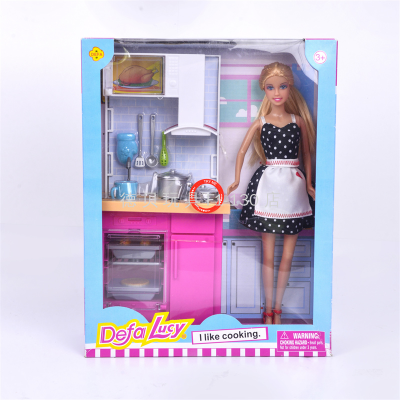 Defa Lucy Kitchen Combination Fashion Suit Doll Doll Play House Toy