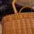 Imitation Rattan Portable Basket Rattan Basket Plastic Woven Rattan Basket Retro Idyllic Flowers Rectangular Portable Flower Basket Vegetable Basket