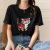 2022 Spring and Summer New Tiger Red Short-Sleeved T-shirt Women's Loose Cotton Western Style Printed Crew Neck Half Sleeve T-shirt