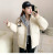 Winter New Chessboard Plaid down Cotton-Padded Jacket Women's Loose Style Stand Collar Short Cotton Coat Cotton-Padded Jacket Thickened Puffer Jacket