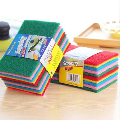 Hardened Color Scouring Pad Dishcloth Pot Washing Cloth Sponge and Cloth Kitchen Oilproof Dishes Cloth Single Piece Price