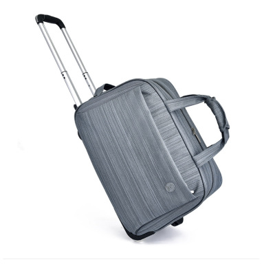 Cross-Border Foreign Trade Trolley Bag Wholesale Washed Cloth Travel Bag Portable Trolley Dual-Use Foldable Luggage Bags and Duffel Bags Delivery